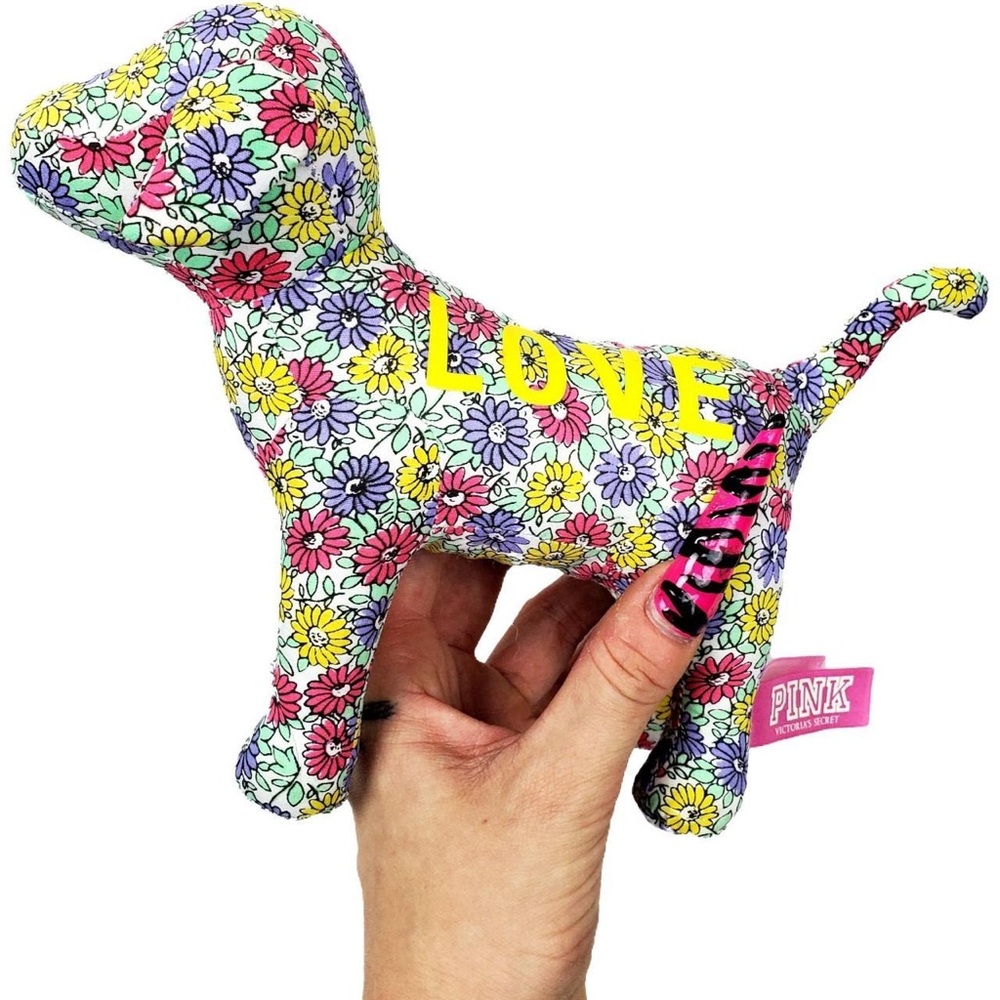 Y2K 2009 Victoria's Secret PINK Floral LOVE Collector Stuffed Dog